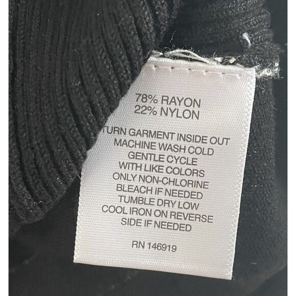 Hannah Womens Sweater Black White Trim Short Sleeve Knit Top XL - Picture 3 of 4